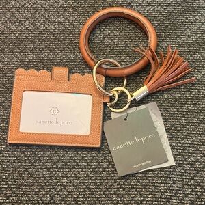 Nanette Lepore CC case w/ ring bracelet and remove able key ring charm vegan